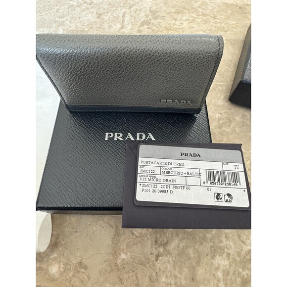 Prada Portacarte Di Cred Micro Vitello Leather Wallet Card Holder NWT - Picture 9 of 14